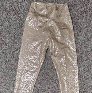 BuffBunny Kids Shiny Gold Leopard Leggings